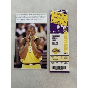 Kobe Bryant 2005 NBA Full Ticket Los Angeles Lakers 10/20/05 Denver Nuggets